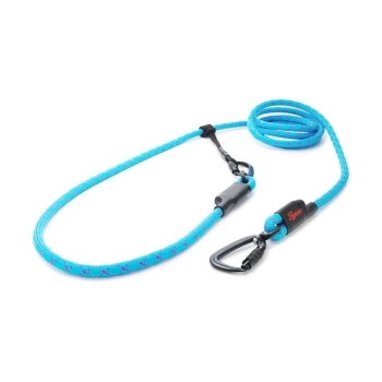 EASYLONG Hundeleine TWIST - L - 3,5m - hellblau mit pinken Stichen